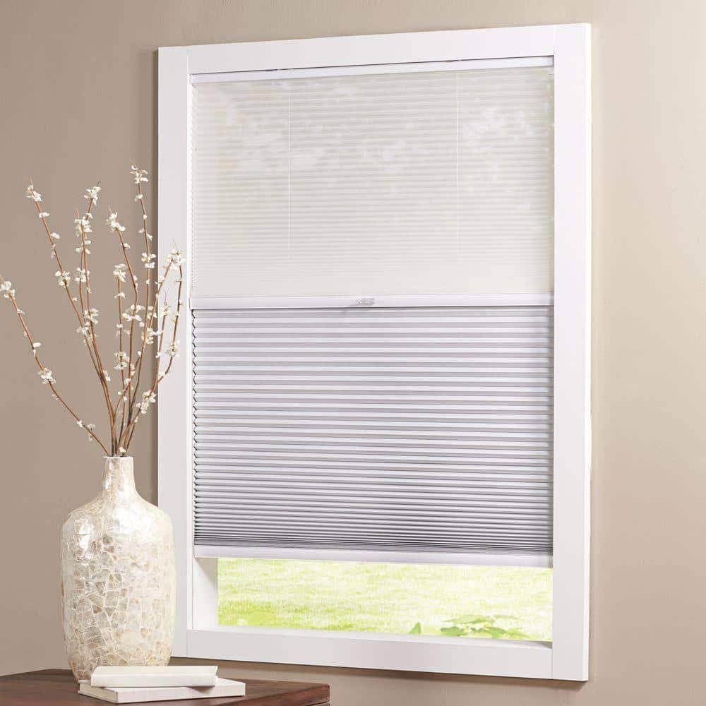 Home Decorators Collection Snow Drift/Shadow White Cordless DNN Cellular Shade- 18.375 in. W x 48 in. L Actual Size 18 in. W x